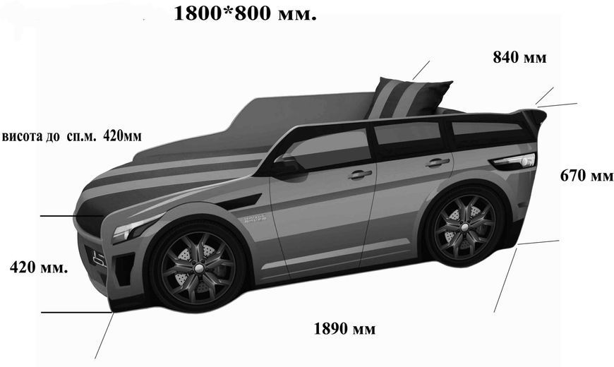 Ліжко автомобіль Range Rover PREMIUM P001 фото